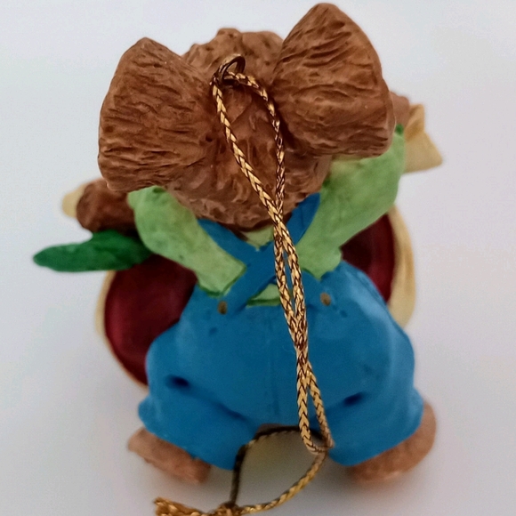 Charming Teacher Mouse Ornament with Red Apple - Picture 5 of 6